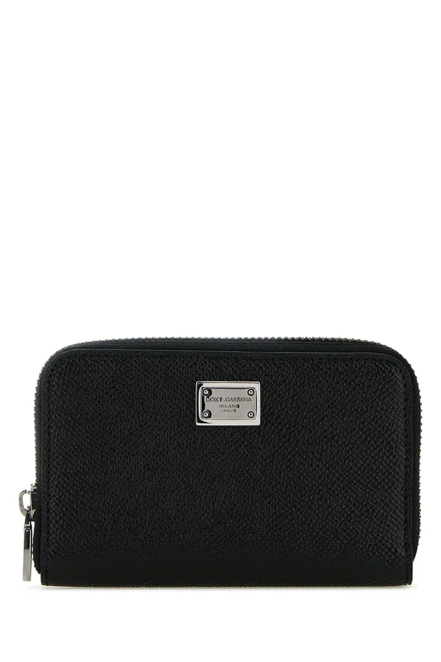 Dolce & Gabbana Textured Leather Wallet — Black Vitello Vi+vitello in Black Leather from HEWI