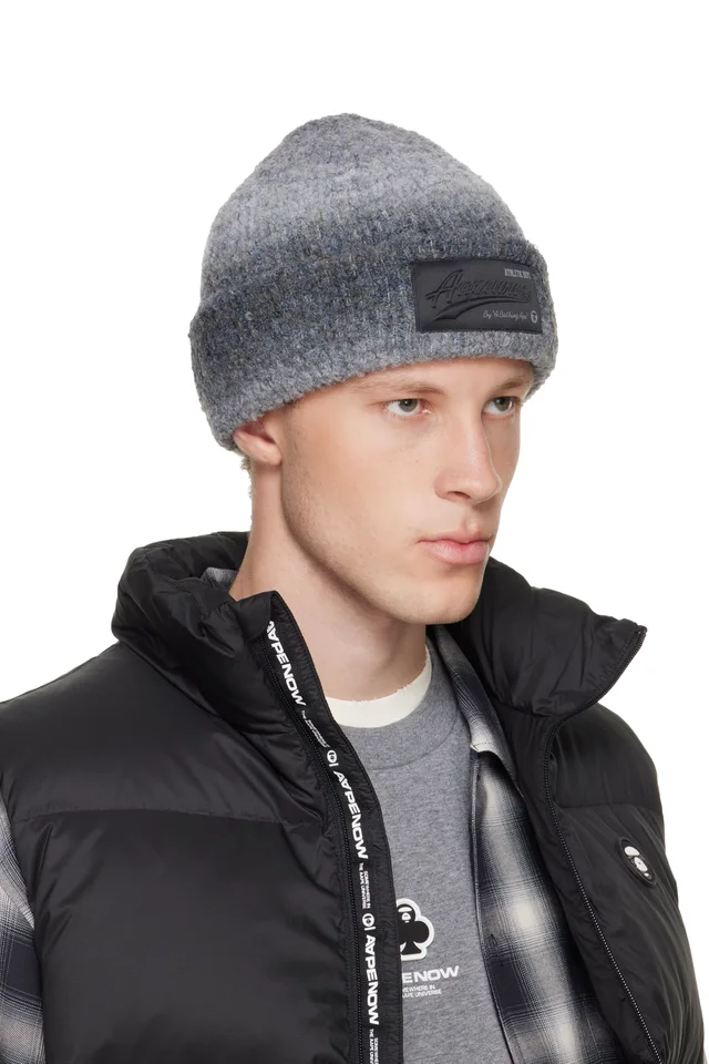 AAPE by A Bathing Ape Gray AAPEUNVS Beanie, photo 2 of 3 from SSENSE