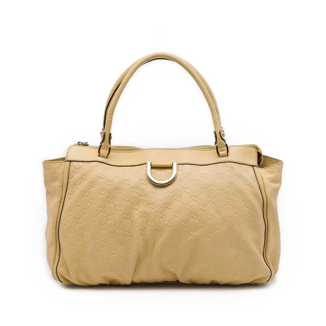 Yellow Gucci Guccissima Abbey D Ring Tote in Yellow Leather from Designer Revival