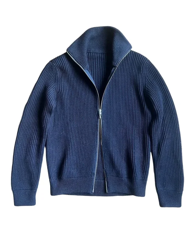 Maison Margiela 1990’s Dual Zip Heavy Knit Wool Polo Sweatshirt in black Wool from Grailed
