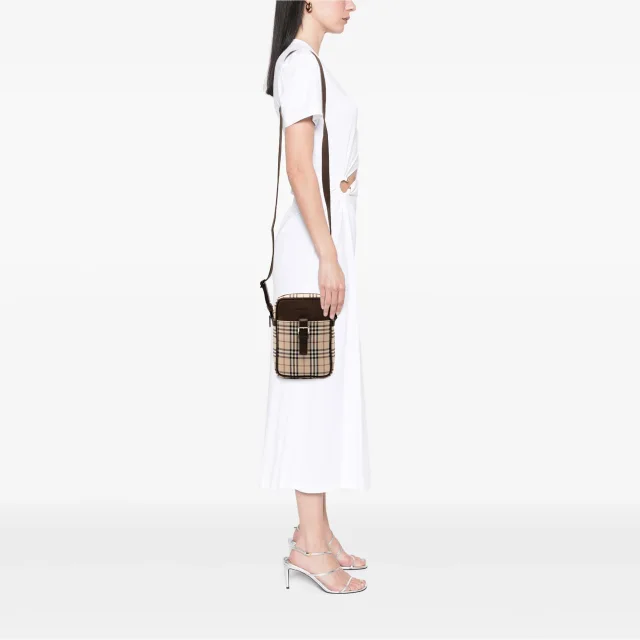 Beige Burberry House Check Canvas Crossbody in Beige Canvas from Designer Revival, photo 7 of 7