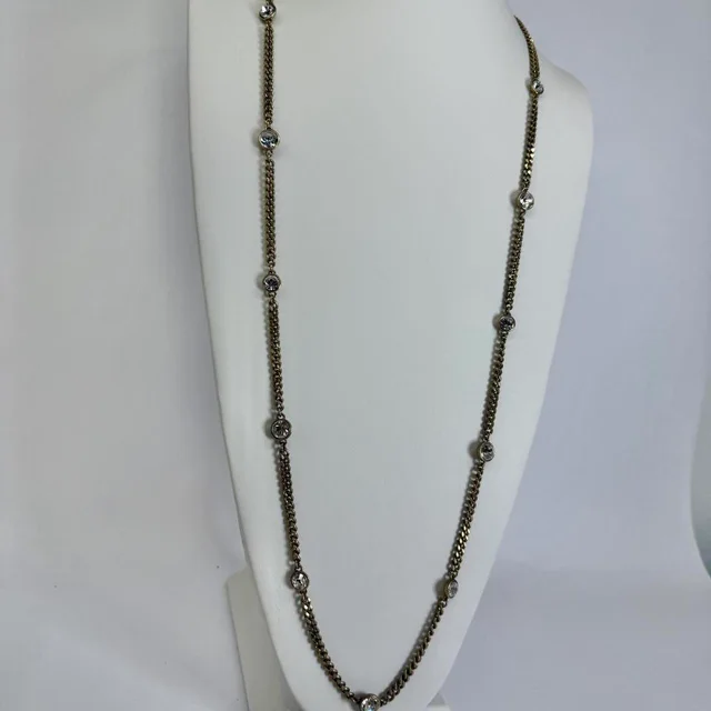 Givenchy Women's Necklace - Silver/Gold in gray|silver|gold from Depop, photo 5 of 6