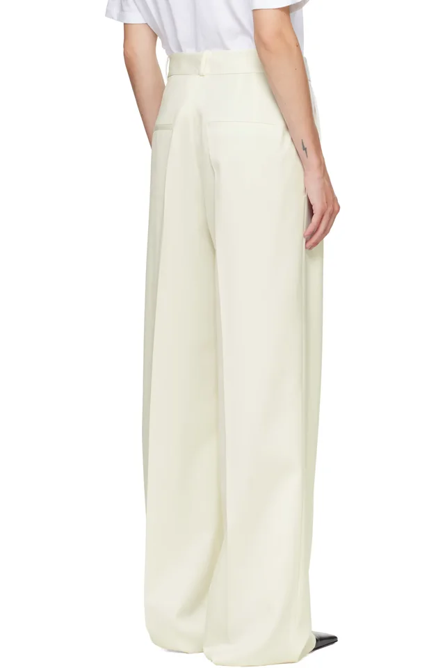 Róhe Off-White Mid-Waist Tailored Trousers, photo 3 of 4 from SSENSE