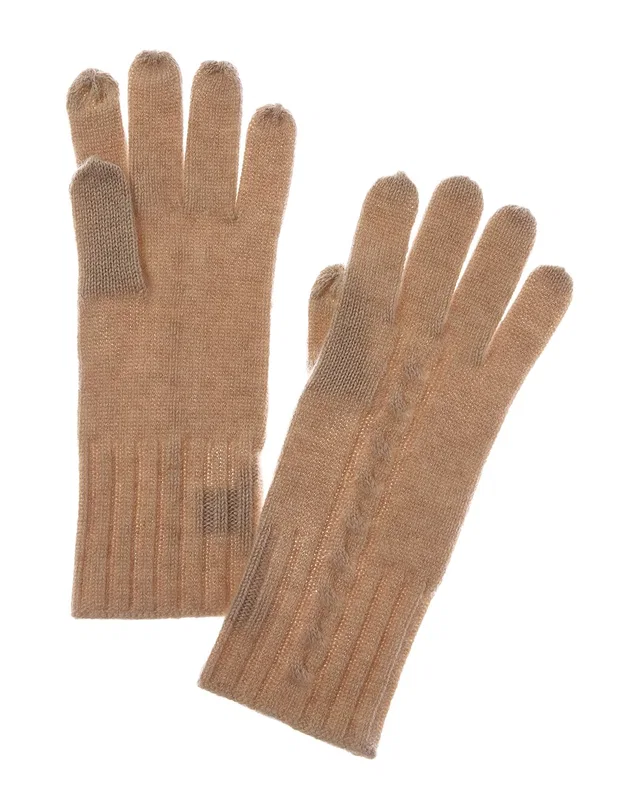 Sofia Cashmere sofiacashmere Classic Cable Cashmere Gloves, image 1 of 1 from Rue La La