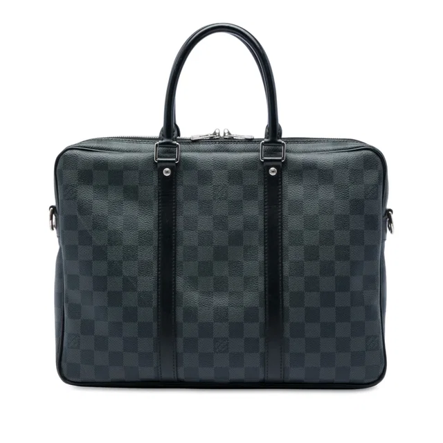 Black Louis Vuitton Damier Graphite Porte Documents Voyage PM Business Bag in Black Canvas from Designer Revival