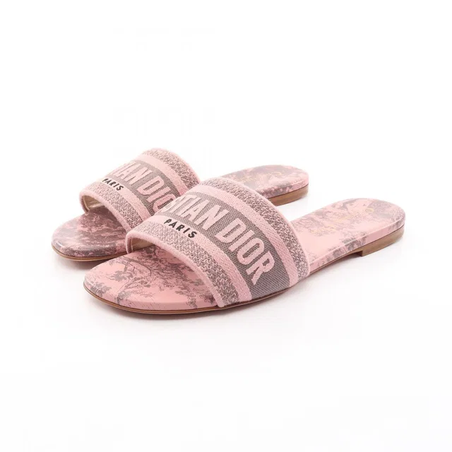 Dior Sandals Dway Slide Toile de Jouy Embroidery Canvas in Canvas from The Reluxe