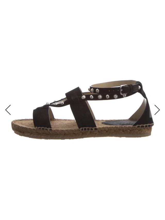 Jimmy Choo Studded Espadrille-Style Sandal in black Leather from Poshmark