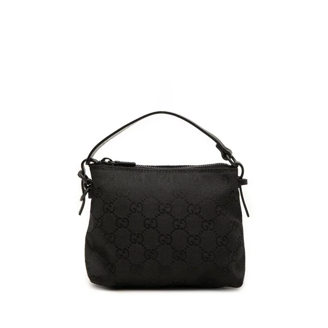 Black Gucci GG Canvas Handbag in Black Canvas from Designer Revival