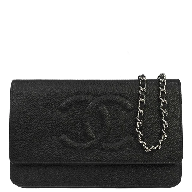 Chanel 2014 Black Caviar Skin Timeless WOC Wallet on Chain Shoulder Bag in Black Caviar leather from AMORE Vintage Tokyo