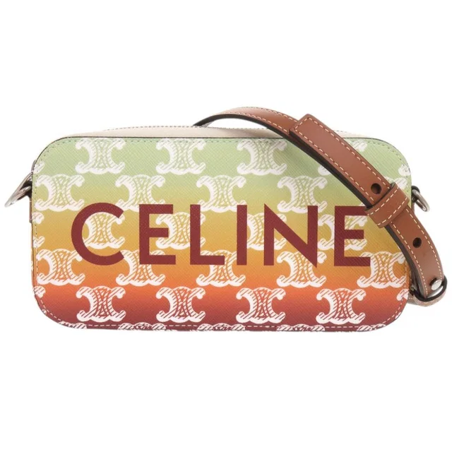 Celine Horizontal Pouch Triomphe Canvas Sunset Multicolor Shoulder Bag in Multicolor Canvas from The Reluxe