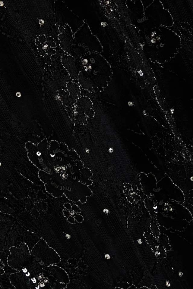 Valentino Garavani Embellished Tulle Midi Skirt in Black, photo 4 of 4 from THE OUTNET