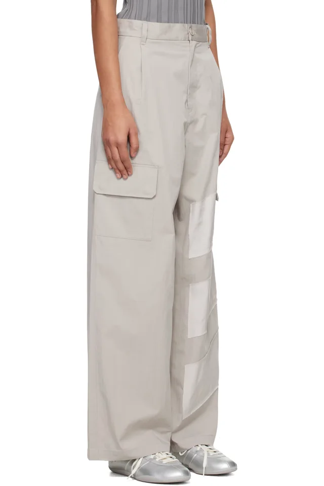 Y-3 Taupe Wide Cargo Pants, photo 2 of 4 from SSENSE