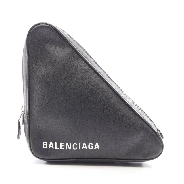 Balenciaga Triangle Leather Clutch Bag in Leather from LuxUness