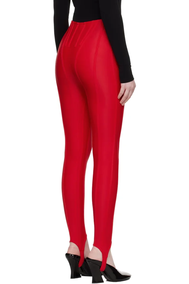 Mugler SSENSE Exclusive Red Corseted Leggings, photo 3 of 4 from SSENSE