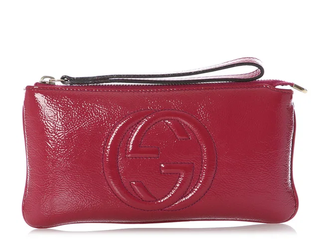 Gucci Fuchsia Patent Soho Wristlet in Pink Patent leather from Ann's Fabulous Finds