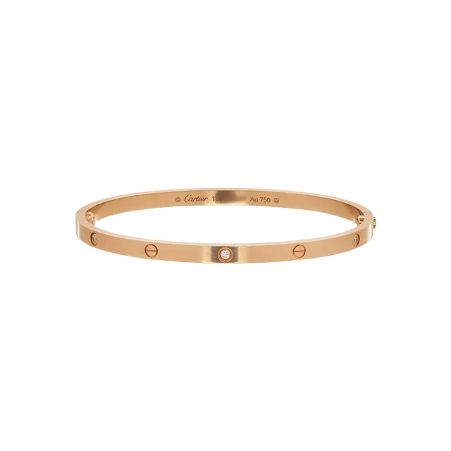 Cartier Rose Gold and 6 Diamond Small Love Bangle Bracelet from Sotheby's