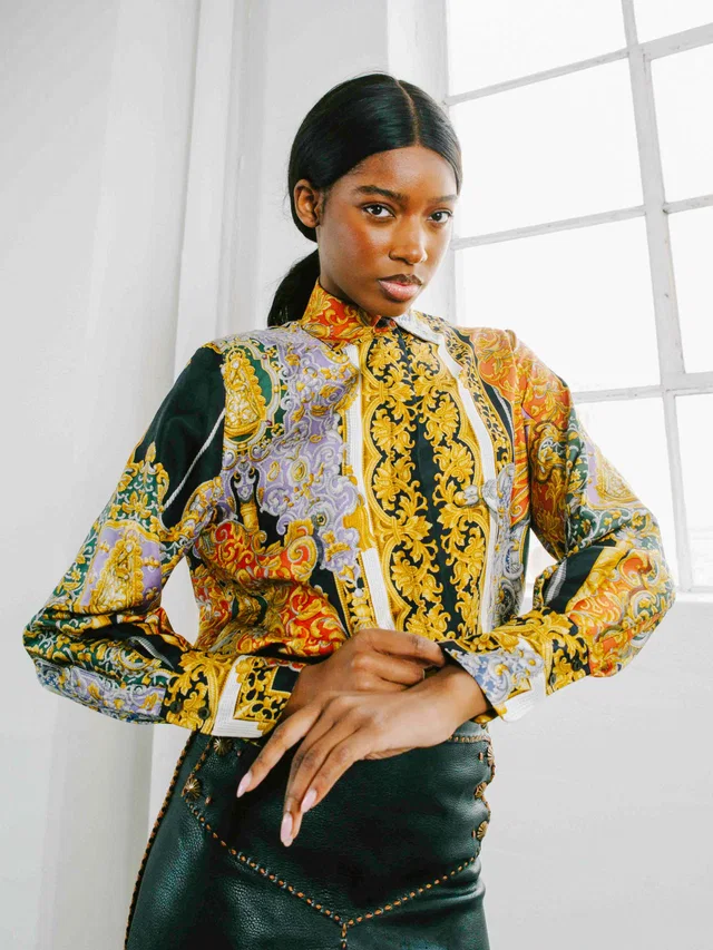 Loewe El Rocio Print Silk Top in Silk from Arcade Vintage
