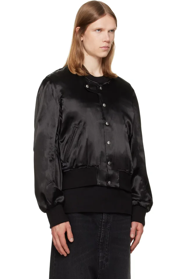 JKEEFER Black Hampton Varsity Jacket, photo 2 of 4 from SSENSE