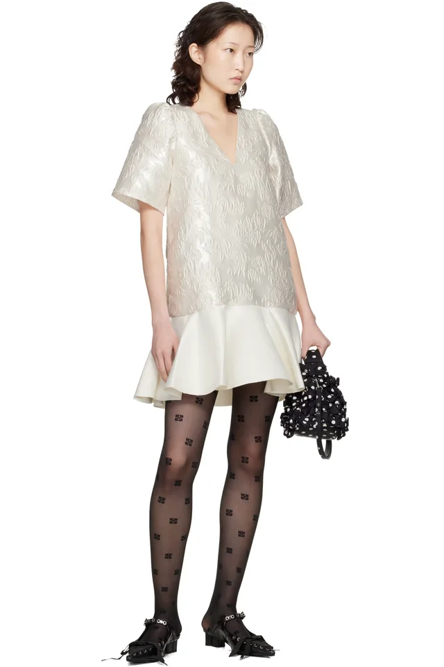 GANNI Black Eyelets Lace Up Mule Heels, photo 5 of 5 from SSENSE