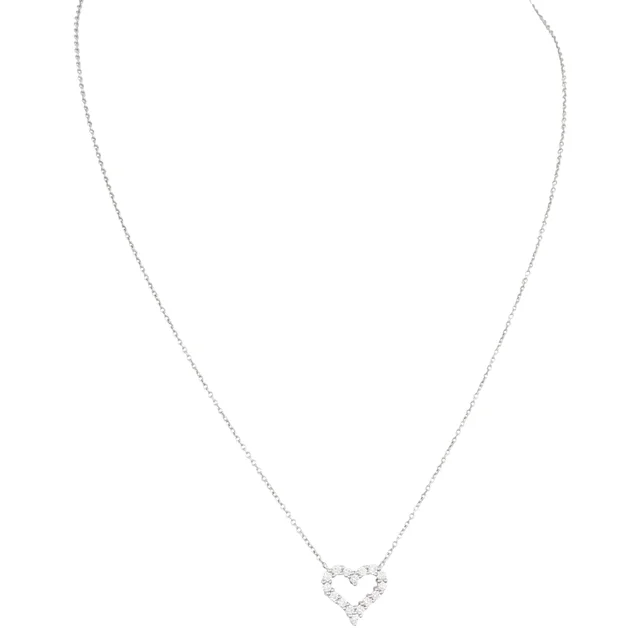 Tiffany & Co. Hearts Platinum Diamond Pendant Necklace Mini from Luxe.It.Fwd
