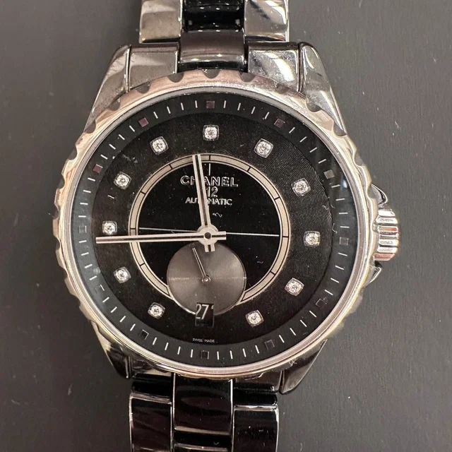 Chanel J12 Watch Black with Diamond numbers 36mm face in Black from Luxury Promise