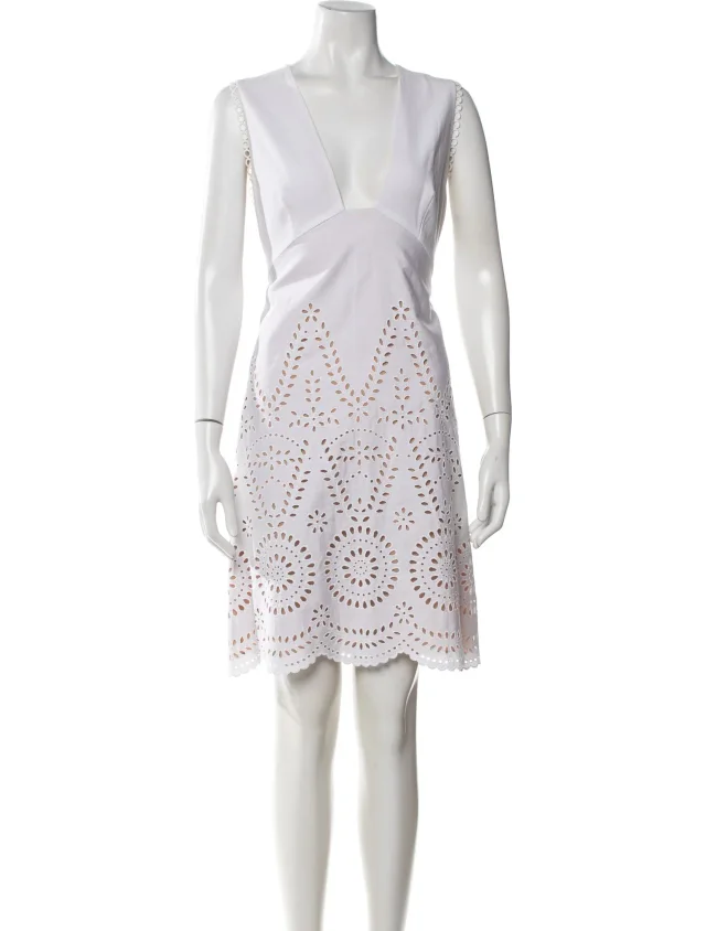 Stella McCartney Patterned Knee-Length Dress in white from The RealReal