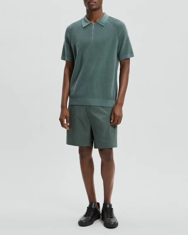 Theory Zip Polo Shirt in Cotton, photo 6 of 6 from Theory