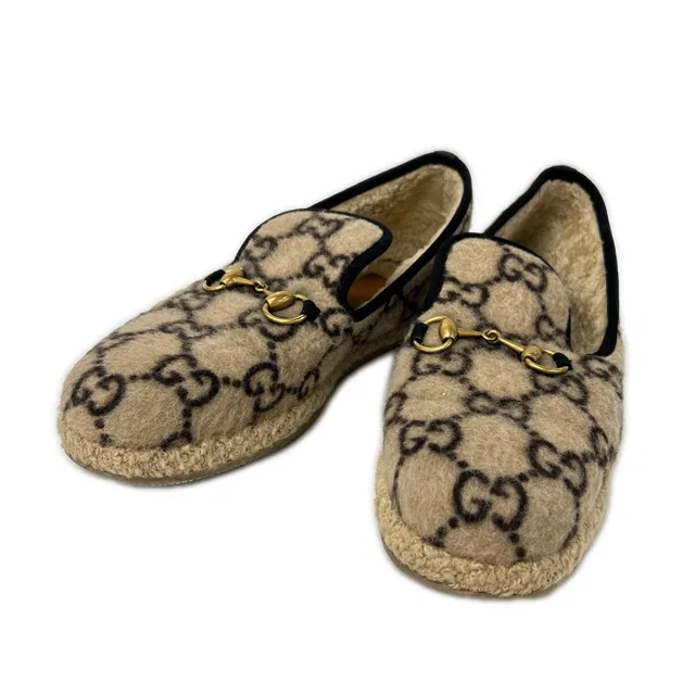 Gucci GG Wool Inner Fleece Horsebit Loafers in Wool from The Reluxe