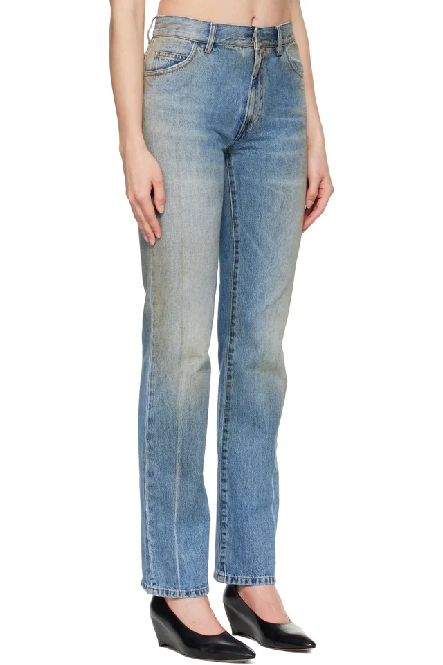 MM6 Maison Margiela Blue Straight-Leg Jeans, photo 2 of 4 from SSENSE