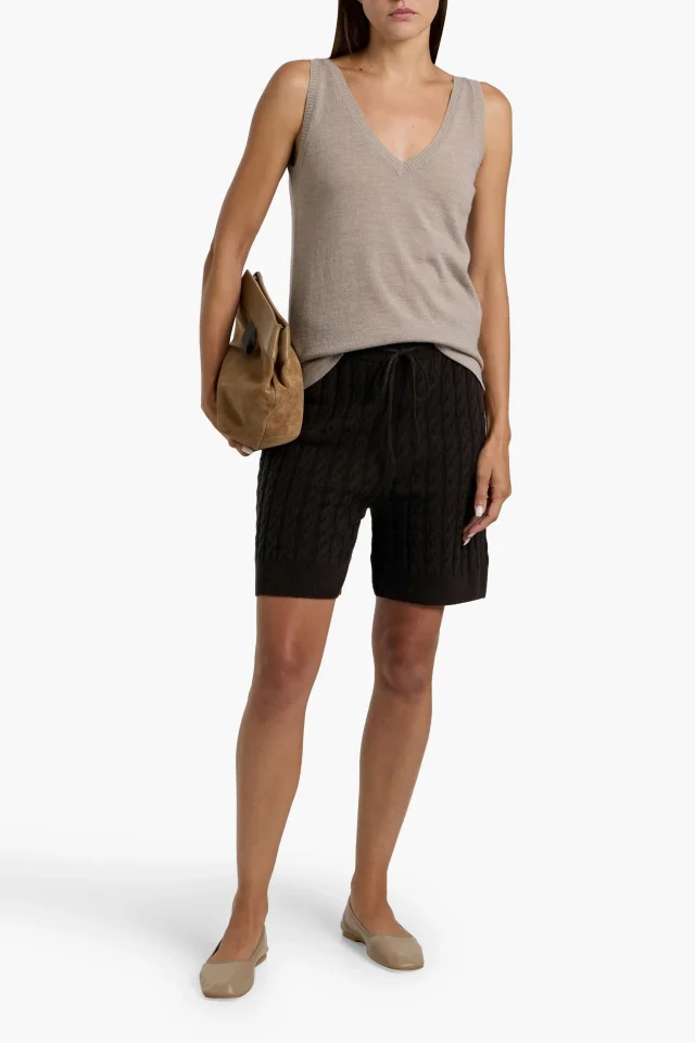 Toteme Cable-Knit Wool and Cashmere-Blend Shorts, photo 2 of 4 from THE OUTNET