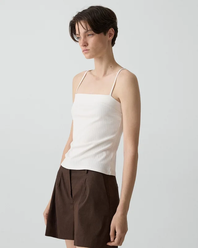 Theory Camisole Tank Top in Stretch Rib, photo 3 of 6 from Theory