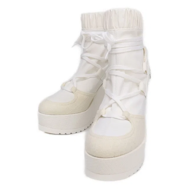 Chanel 19k CC Logo Lace Up Heels Short Boots in Leather from The Reluxe
