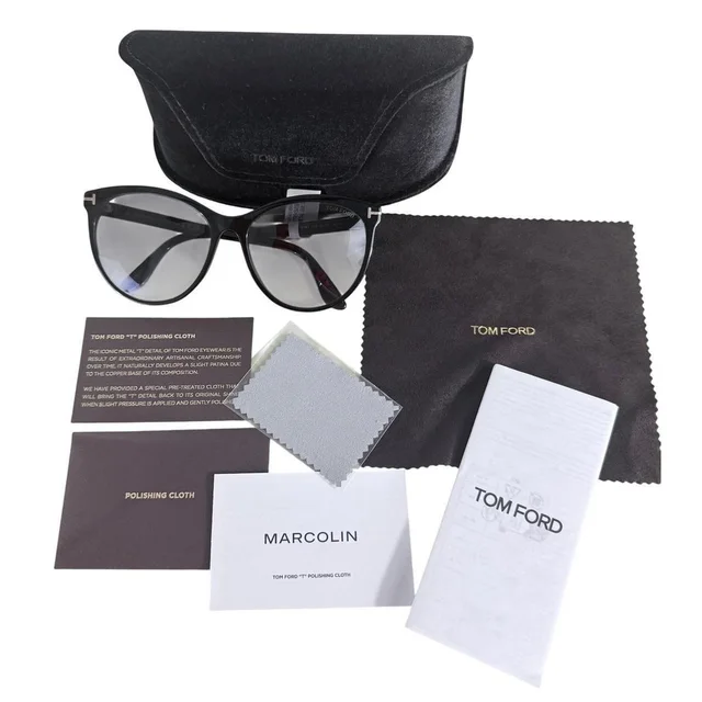 Tom Ford Women's Cat eye Sunglasses - Black/Grey in gray|black from Depop, photo 1 of 1