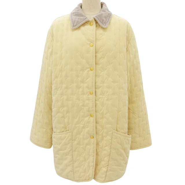 Hermès Paddock Coat #40 Cream Yellow/Gray in White from VINTAGE QOO TOKYO