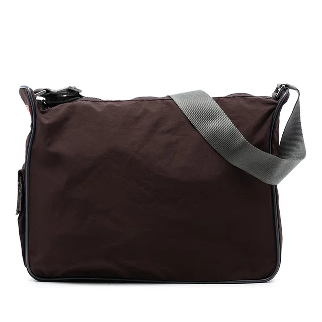 Brown Prada Sports Line Tessuto Zip Top Crossbody in Brown Nylon from Designer Revival