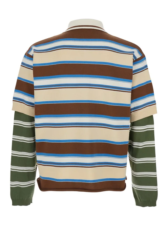 Dsquared2 Multicolor Polo Shirt with logo lettering on the front and all-over striped print in Cotton for Men in Multicolor 100% Cotton, photo 4 of 6 from Gaudenzi Boutique