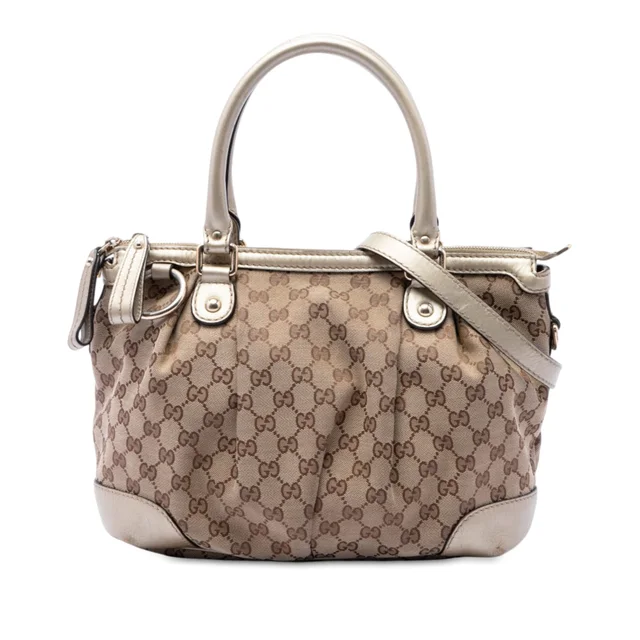 Beige Gucci GG Canvas Sukey Satchel in Beige Canvas from Designer Revival, photo 1 of 1