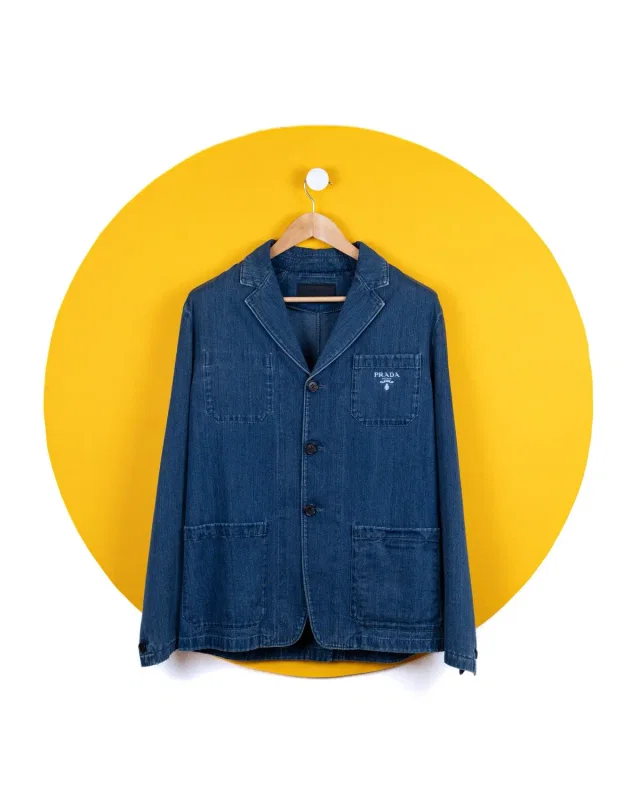 Prada Denim Blazer Jacket in blue Denim from Grailed