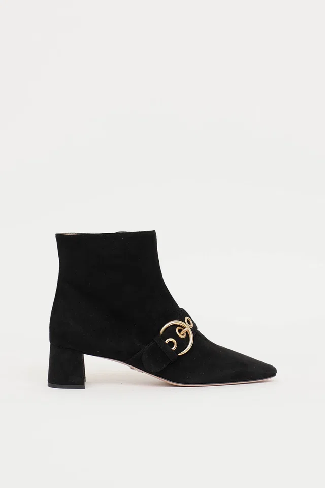 Prada Buckle Ankle Boot in Suede from VSP Consignment