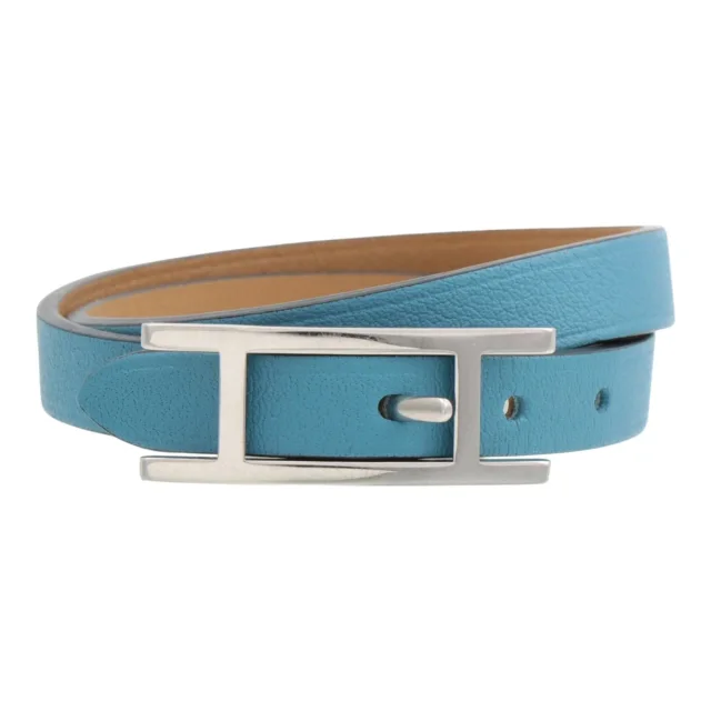 Hermès 2015 Hapi Bracelet New Blue Scene in Blue Leather from VINTAGE QOO TOKYO, photo 4 of 8