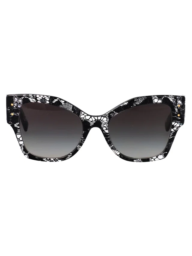 Dolce & Gabbana 0dg4478 Lace-Effect Acetate Sunglasses — Black in Black from HEWI
