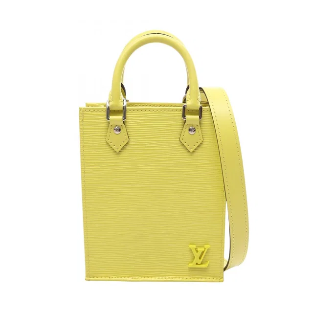 Louis Vuitton Petite Sac Plat 2-Way Jaune Cedra Leather Handbag in Yellow Leather from The Reluxe