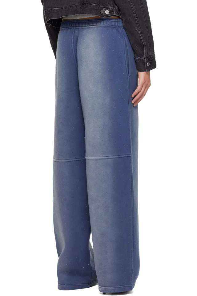 Alexander Wang Navy Allover Hotfix Mid-Rise Sweatpants, photo 3 of 4 from SSENSE