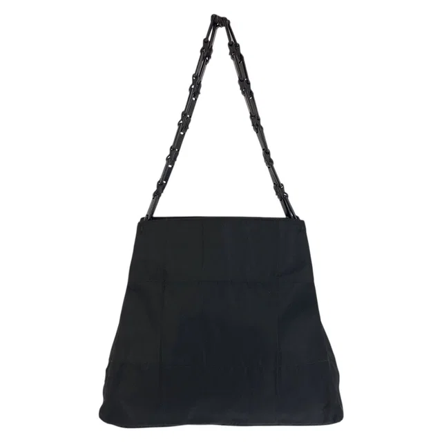 Prada Tessuto Black Nylon Plastic Shoulder Bag in Black Nylon from The Reluxe