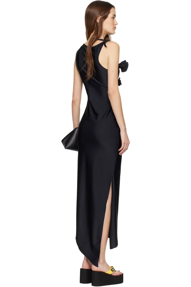 Coperni Black Flower Maxi Dress, photo 3 of 4 from SSENSE
