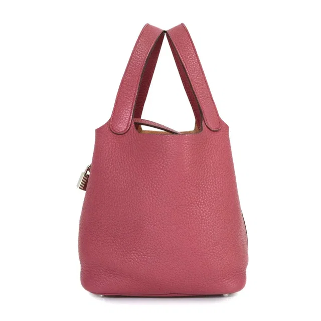 Hermès Picotin Lock PM Hand Bag Taurillon Clemence Bois de Rose in Pink Clemence leather from Luxury Promise