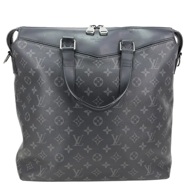 Louis Vuitton Explorer Monogram Eclipse Canvas Briefcase Black in Black Canvas from Dallas Designer Handbags