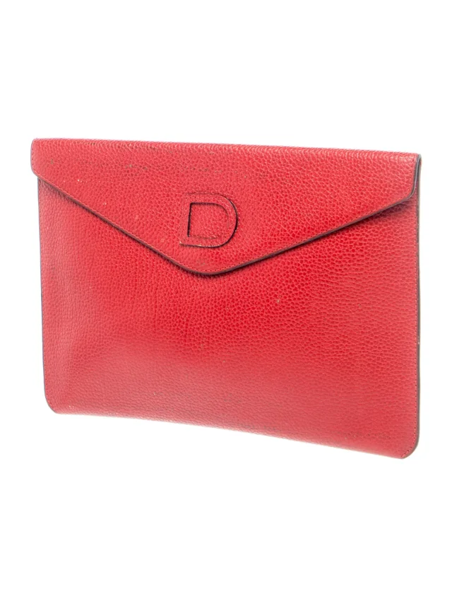 Delvaux Leather Clutch in red Leather from The RealReal, photo 3 of 6