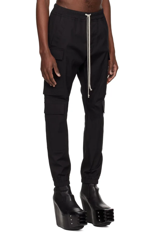 Rick Owens Black Temple Mastodon Megacargo Pants, photo 2 of 4 from SSENSE