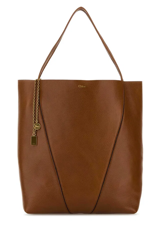 Chloé Spin Tote Bag — Brown in Brown Calfskin from HEWI